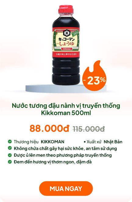 Nước tương đậu nành Nhật Bản vị truyền thống Kikkoman 500ml
