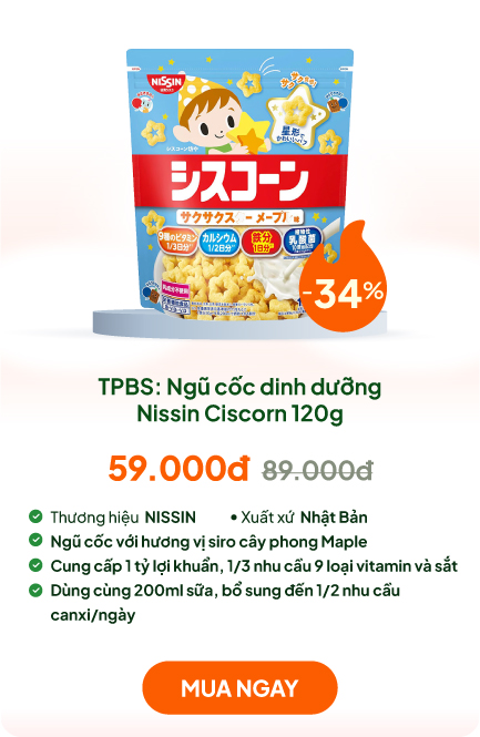 TPBS: Ngũ cốc dinh dưỡng Nhật Bản Nissin Ciscorn vị siro cây phong 120g