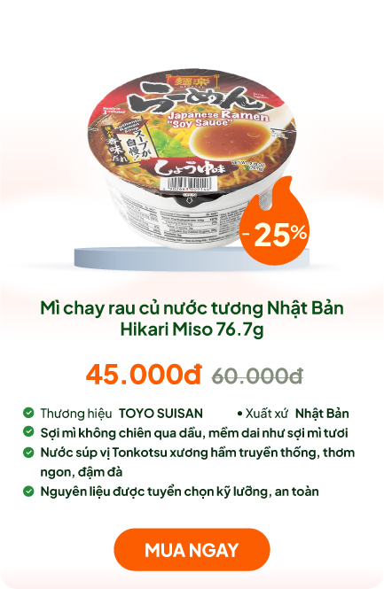 TPBS: Mì chay rau củ nước tương Nhật Bản Hikari Miso 76.7g
