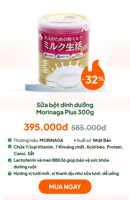 TPBS: Sữa bột dinh dưỡng Nhật Bản Morinaga Plus 300g (date 6/2027)