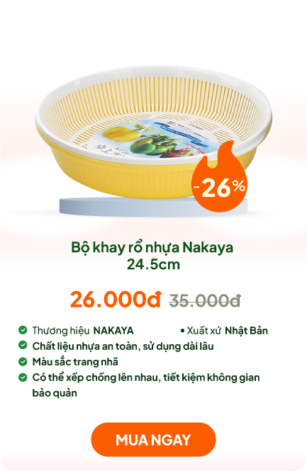 Bộ khay rổ nhựa Nhật Bản Nakaya 24.5cm (Nhiều mẫu)-Giao mẫu ngẫu nhiên