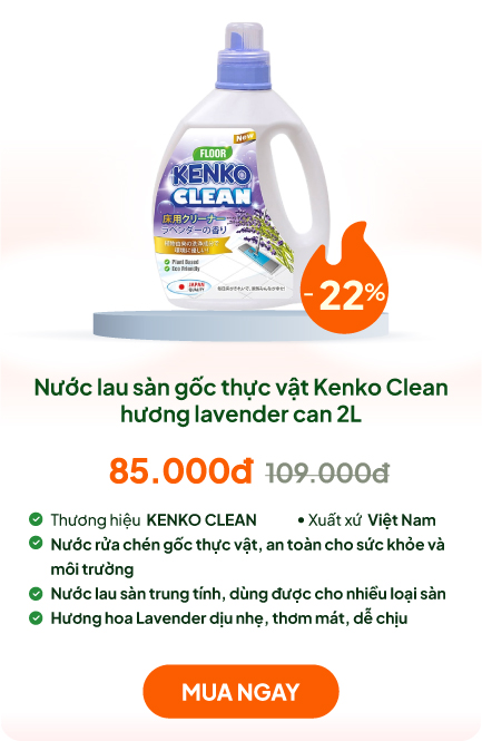 Nước lau sàn gốc thực vật Kenko Clean hương lavender can 2L