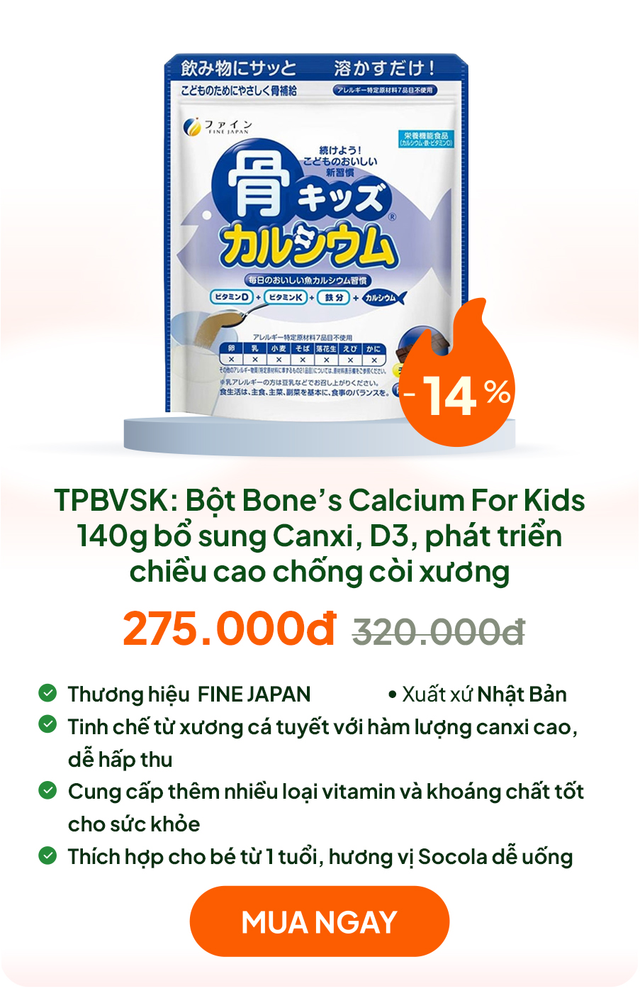 TPBVSK: Bột canxi cá tuyết Bone