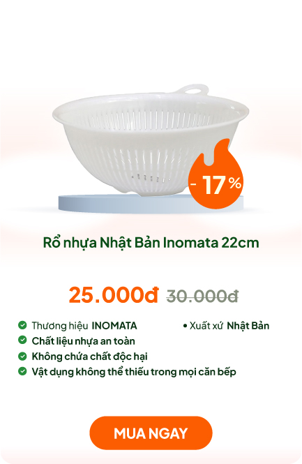 Rổ nhựa Nhật Bản Inomata 22cm (Trắng)