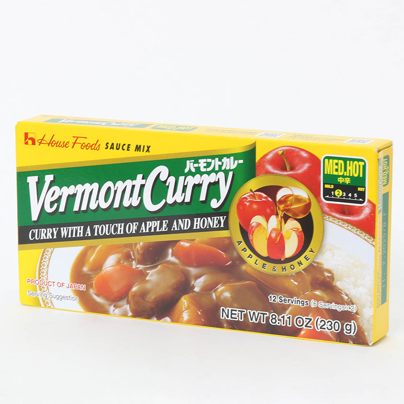 Viên xốt cà ri vermont cay vừa 230g (12 phần ăn) thương hiệu HOUSE FOODS