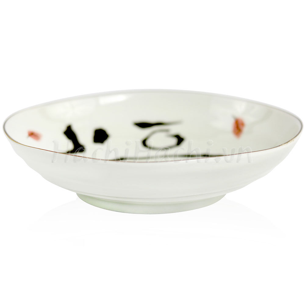 Đĩa sứ Nhật Bản 20.5cm, đĩa gốm sứ nông lòng, cạn lòng, dùng được lò vi sóng thương hiệu 