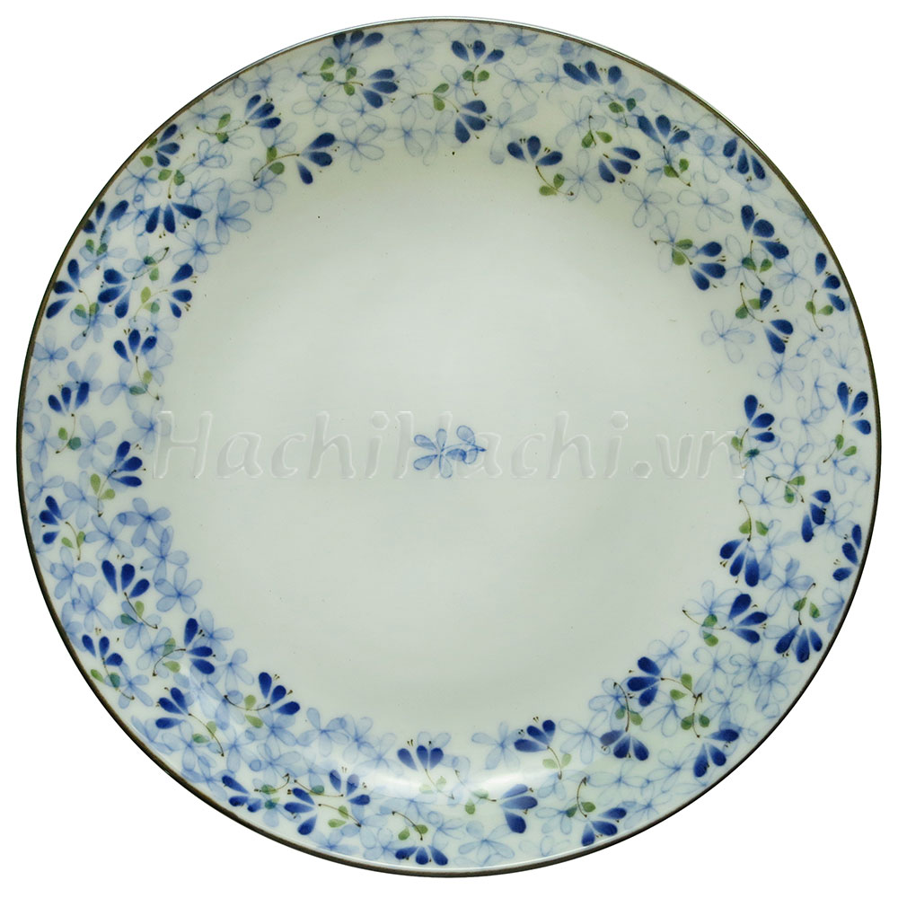 Đĩa sứ Nhật Bản 21.5cm, đĩa gốm sứ nông lòng, cạn lòng, dùng được lò vi sóng thương hiệu 