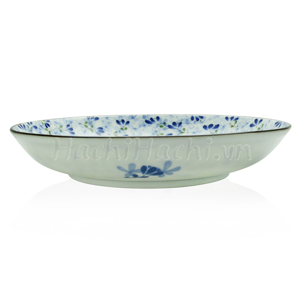 Đĩa sứ Nhật Bản 21.5cm, đĩa gốm sứ nông lòng, cạn lòng, dùng được lò vi sóng thương hiệu 