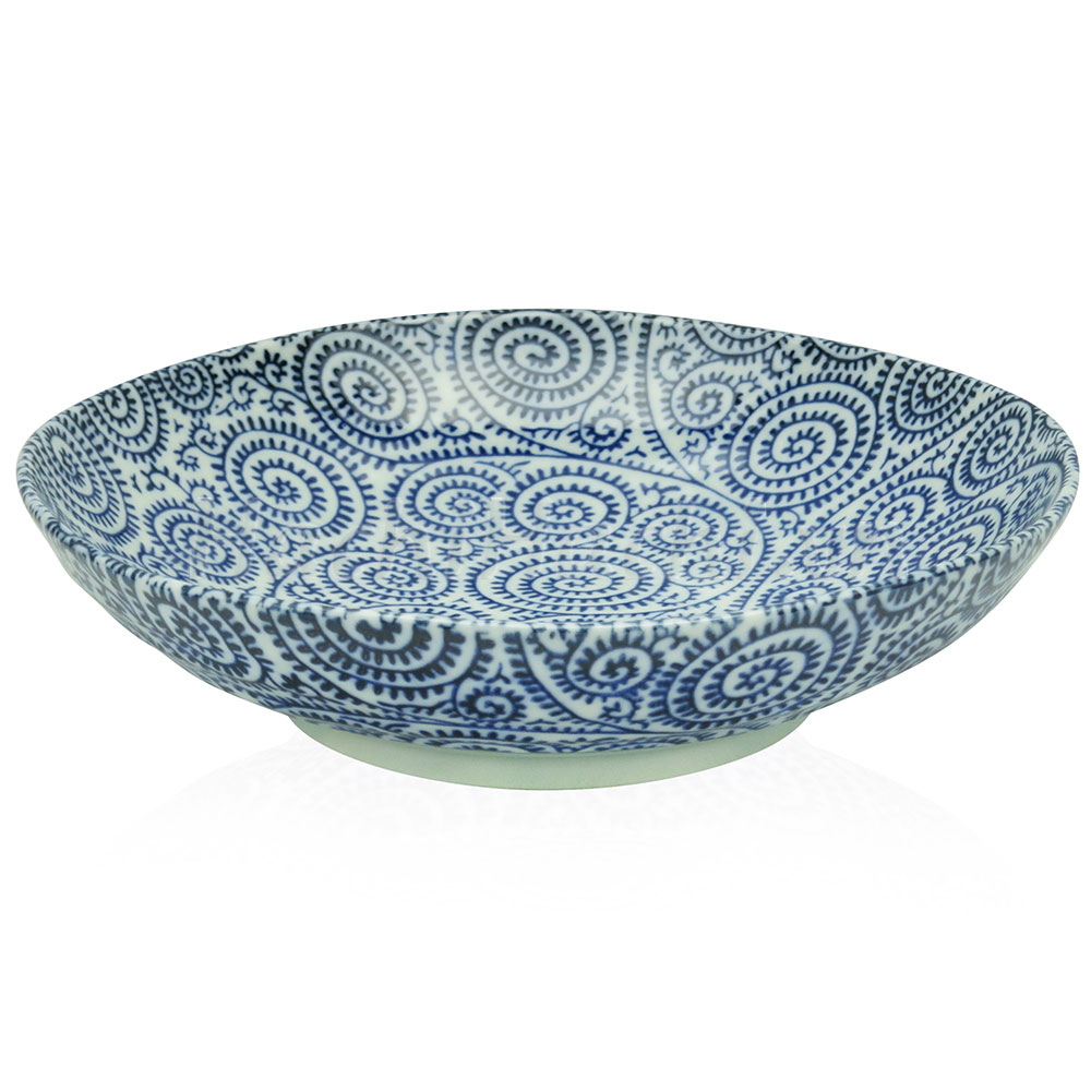 Đĩa sứ Nhật Bản 21cm, đĩa gốm sứ nông lòng, cạn lòng, dùng được lò vi sóng thương hiệu 