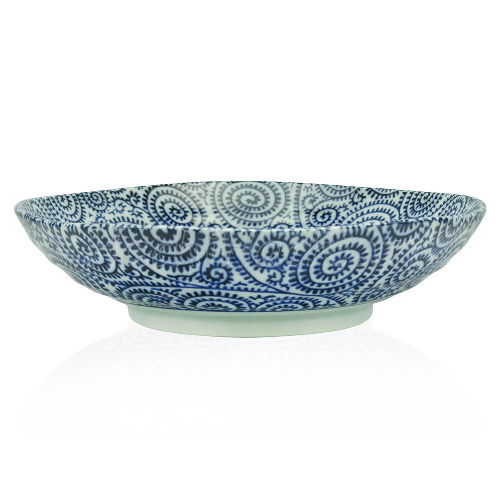 Đĩa sứ Nhật Bản 21cm, đĩa gốm sứ nông lòng, cạn lòng, dùng được lò vi sóng thương hiệu 