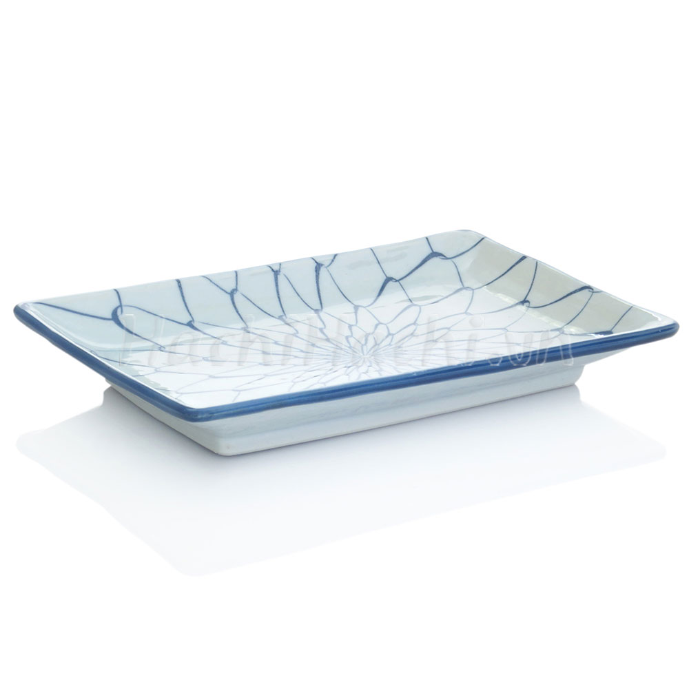 Đĩa sứ Nhật Bản 13x21cm, đĩa gốm sứ nông lòng, cạn lòng, dùng được lò vi sóng thương hiệu 