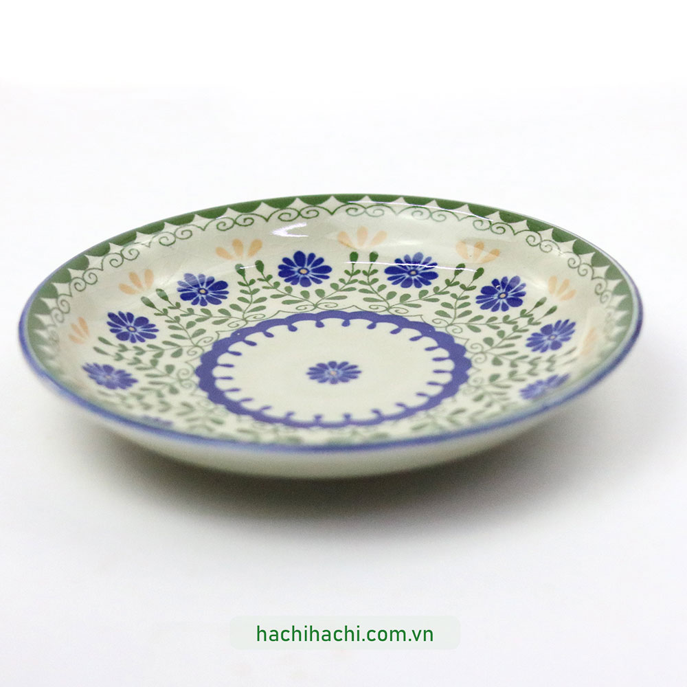 Đĩa gốm Nhật Bản 16.5cm, đĩa gốm sứ nông lòng, cạn lòng, dùng được lò vi sóng thương hiệu TORI