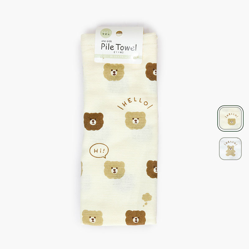 Khăn vải cotton hình gấu 28x70cm (Nhiều mẫu)-Giao mẫu ngẫu nhiên