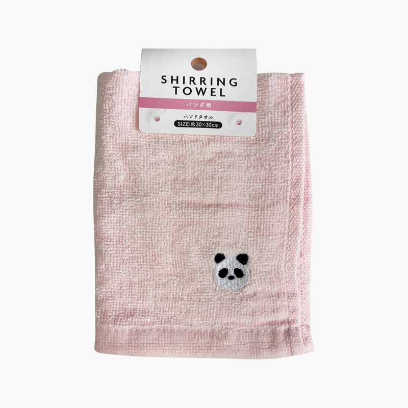 Khăn mặt cotton Shirring Towel mềm mịn, thấm hút tốt mẫu gấu trúc 30x30cm