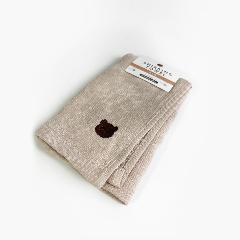 Khăn mặt cotton Shirring Towel mềm mịn thấm hút tốt mẫu gấu nâu 30x30cm thương hiệu SYNAPSE