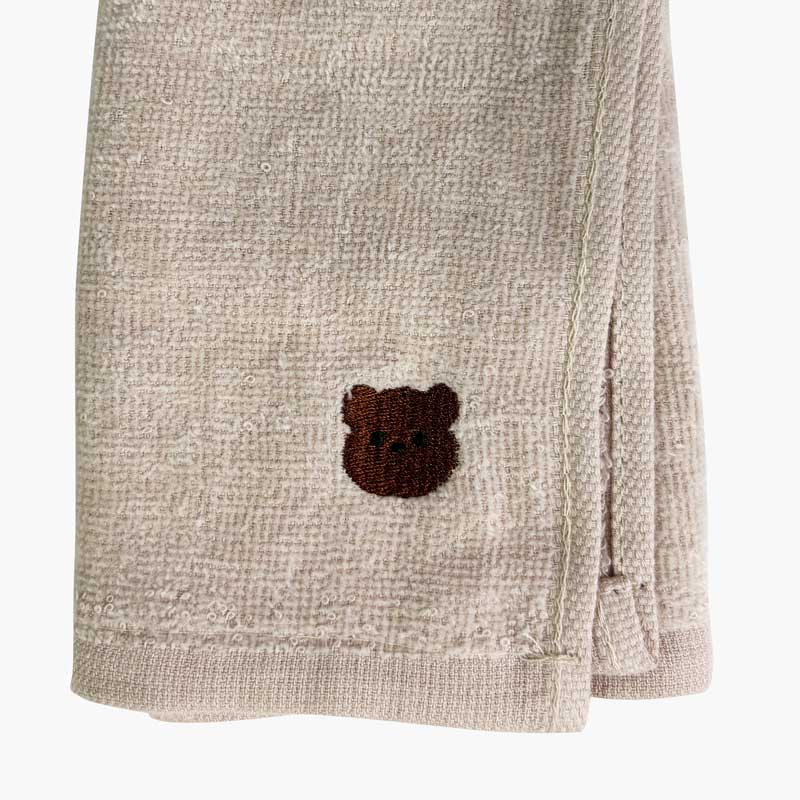 Khăn mặt cotton Shirring Towel mềm mịn thấm hút tốt mẫu gấu nâu 30x30cm thương hiệu SYNAPSE