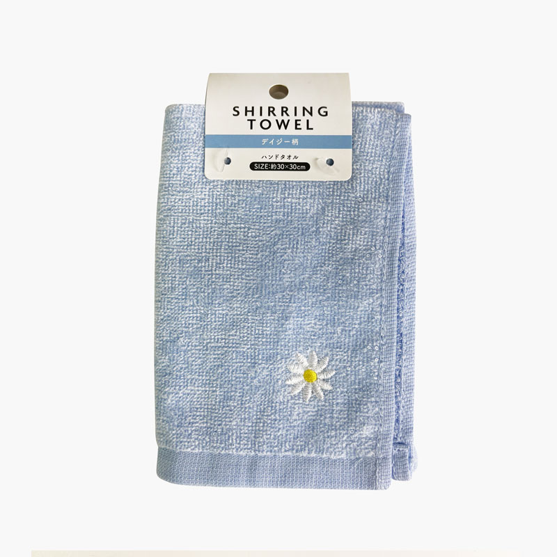 Khăn mặt cotton Shirring Towel mềm mịn thấm hút tốt mẫu hoa cúc 30x30cm