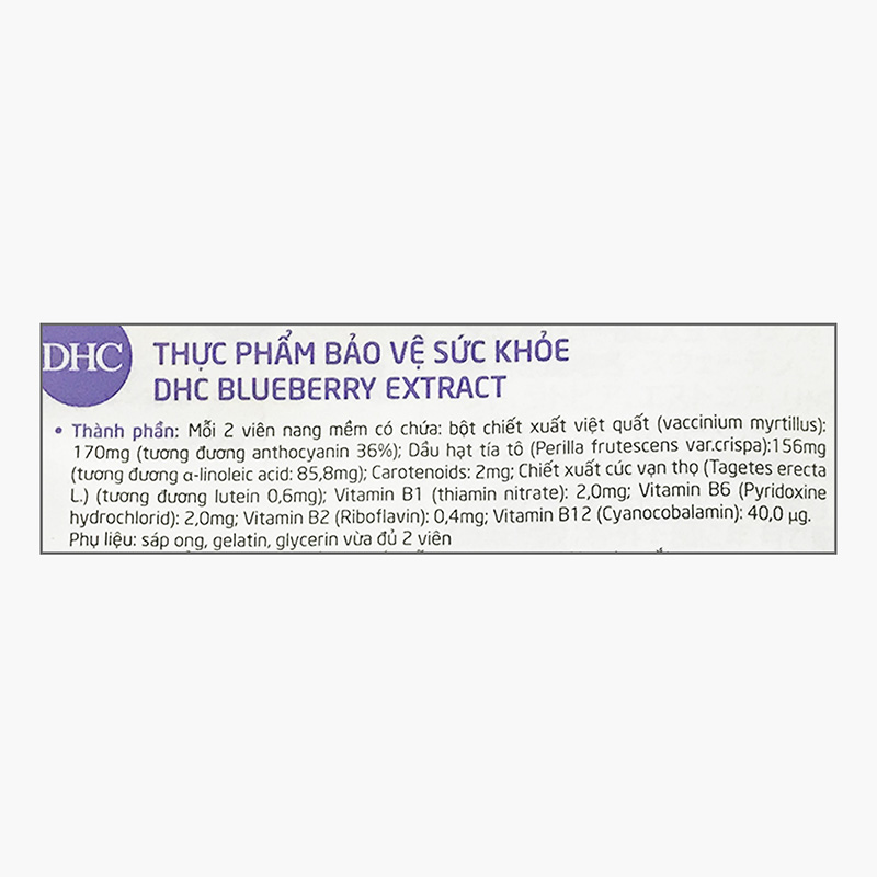 TPBVSK: Viên uống DHC Blueberry Extract 30 ngày, Bổ mắt, tăng cường thị lực thương hiệu DHC