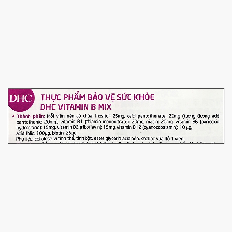 TPBVSK: Viên uống DHC Vitamin B mix 30 ngày, tăng cường chức năng tạo máu, da khỏe mạnh thương hiệu DHC