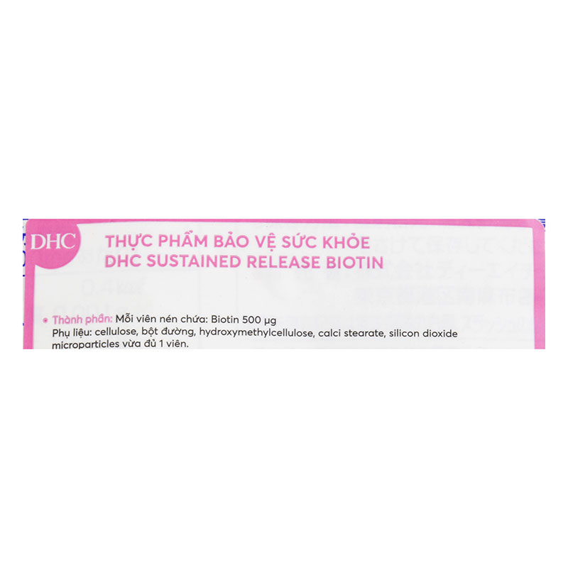 TPBVSK: Viên uống Sustained Release Biotin Nhật Bản 30 ngày, dưỡng da và tóc chắc khỏe thương hiệu DHC