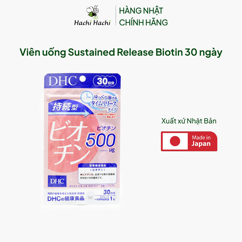 TPBVSK: Viên uống Sustained Release Biotin Nhật Bản 30 ngày, dưỡng da và tóc chắc khỏe thương hiệu DHC