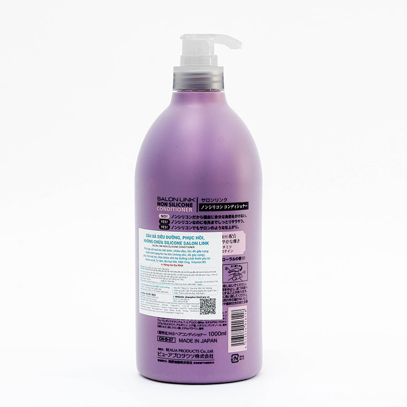 Dầu xả siêu dưỡng, phục hồi, không Silicone Nhật Bản Salon Link 1L thương hiệu KUMANO YUSHI