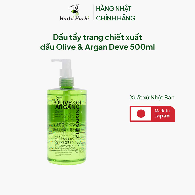 Dầu tẩy trang Nhật Bản chiết xuất dầu Olive & Argan Deve 500ml thương hiệu KUMANO YUSHI