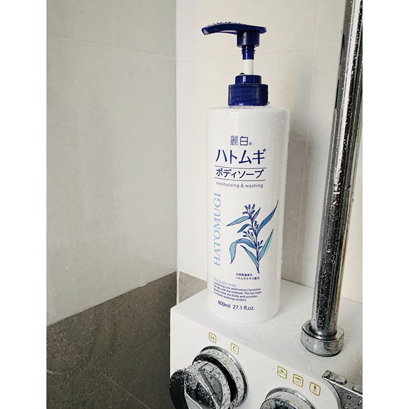 Sữa tắm sáng da Nhật Bản Reihaku Hatomugi 800ml thương hiệu KUMANO YUSHI