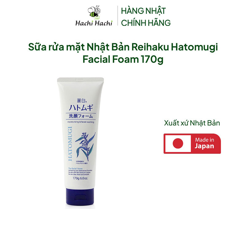 Sữa rửa mặt Nhật Bản Reihaku Hatomugi Facial Foam 170g thương hiệu KUMANO YUSHI