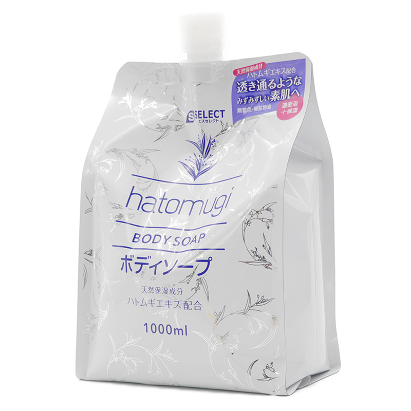 Sữa tắm dưỡng ẩm và làm sáng da Nhật Bản Hatomugi S Select 1000ml (refill) thương hiệu 