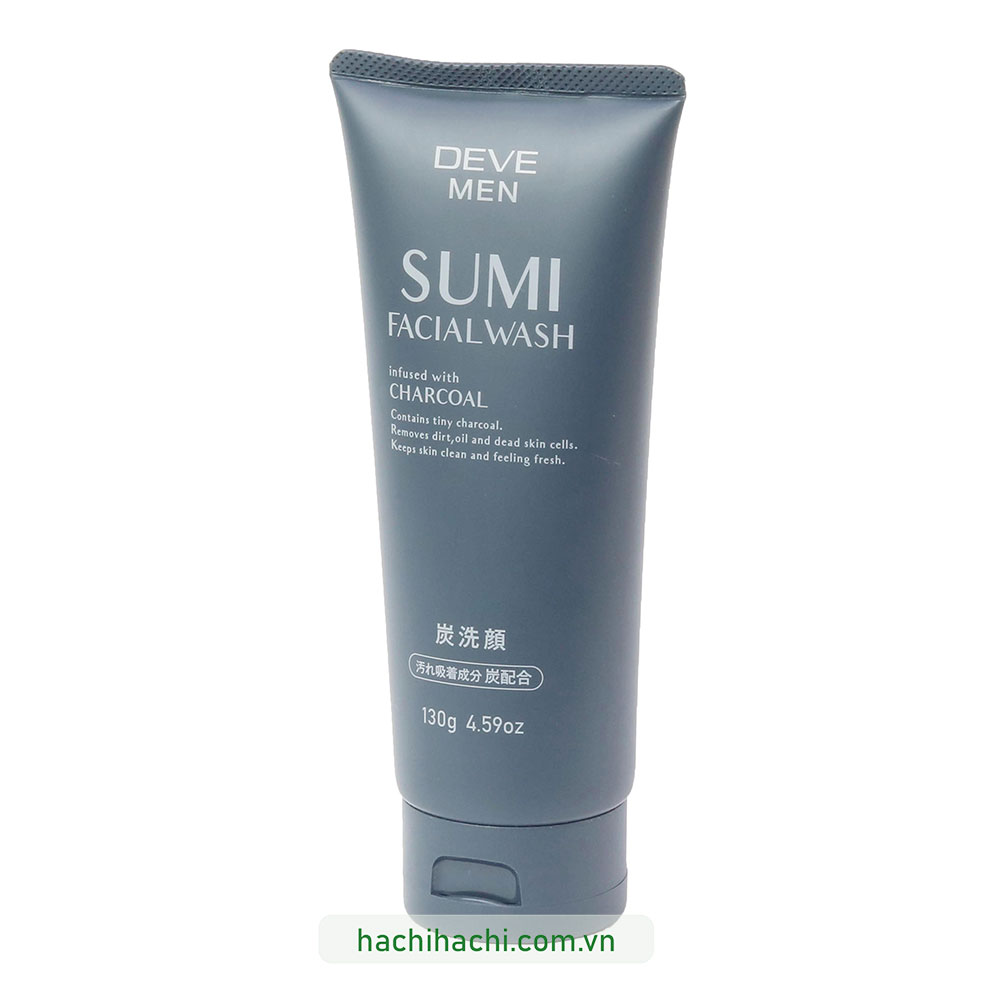 Sữa rửa mặt Nhật Bản than hoạt tính Deve Sumi cho nam 130g  thương hiệu KUMANO YUSHI