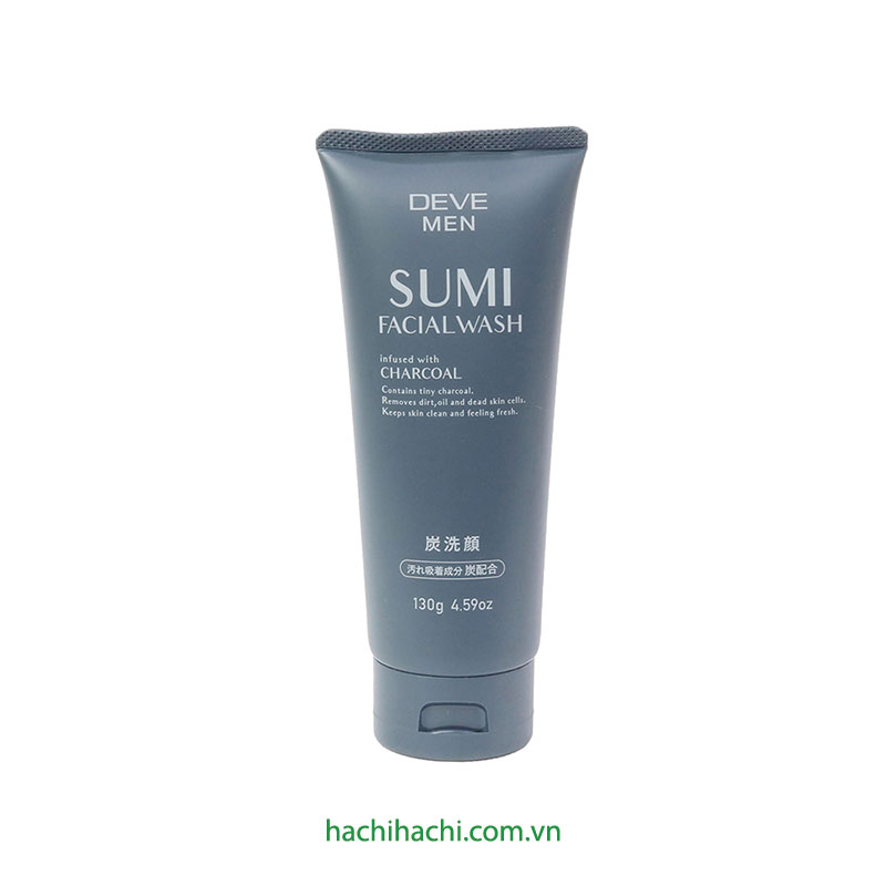 Sữa rửa mặt Nhật Bản than hoạt tính Deve Sumi cho nam 130g 