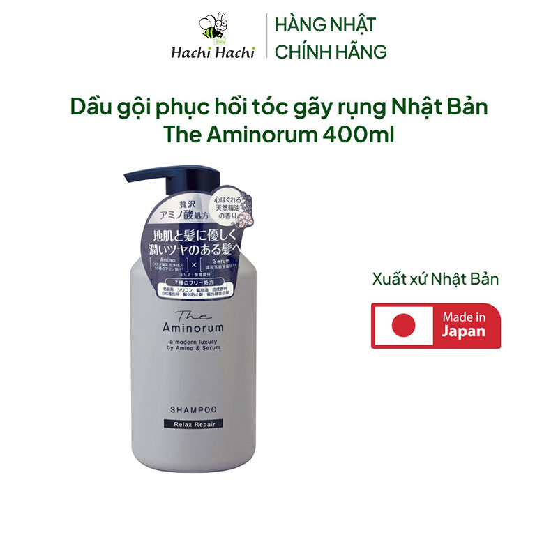 Dầu gội phục hồi tóc gãy rụng Nhật Bản The Aminorum 400ml thương hiệu KUMANO YUSHI