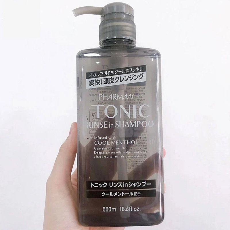 Dầu gội xả dành cho nam Nhật Bản Pharmaact cool tonic rinse in shampoo 550ml thương hiệu KUMANO YUSHI