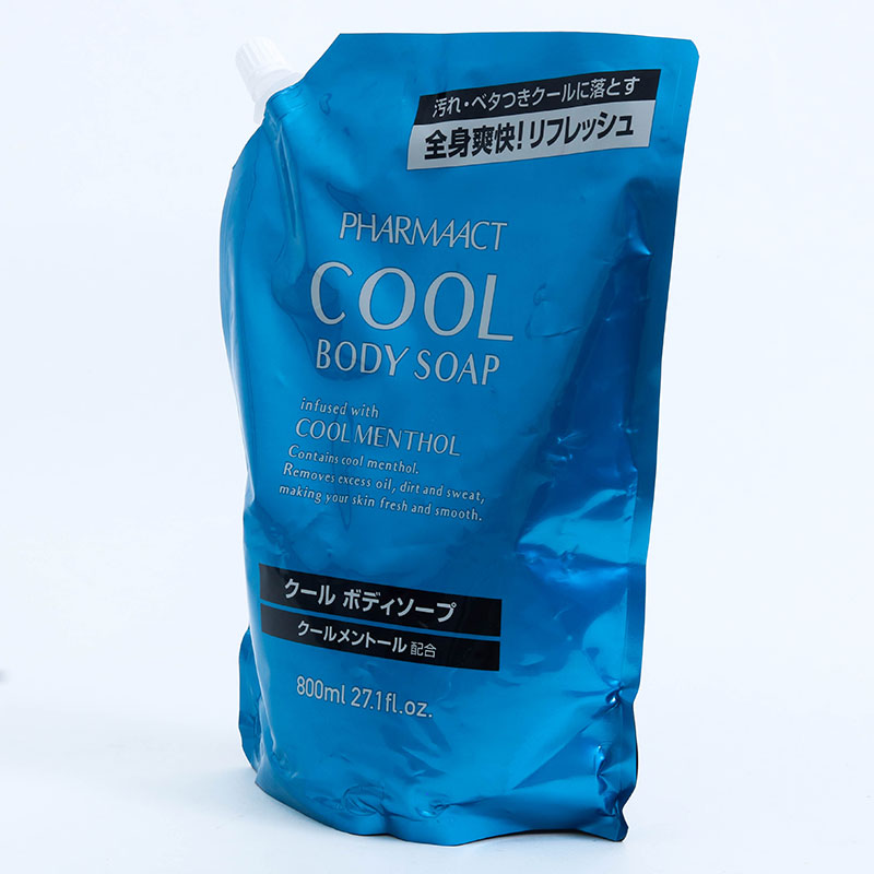 Sữa tắm nam Nhật Bản Pharmaact cool body soap refill type 800ml thương hiệu KUMANO YUSHI
