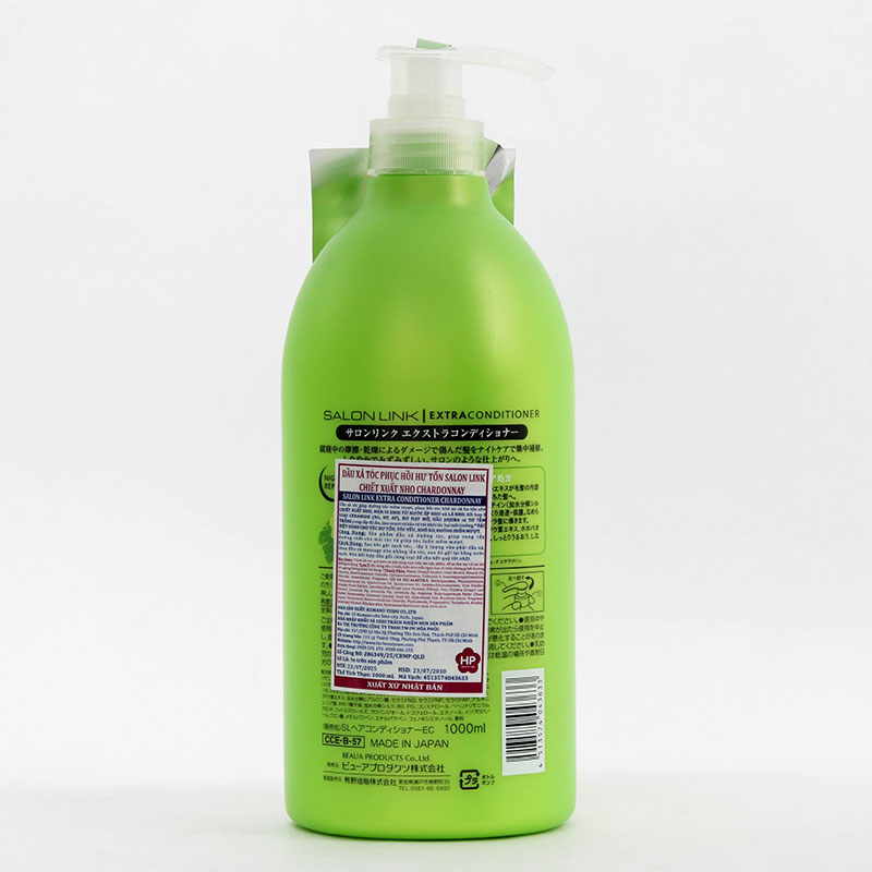 Dầu xả tóc phục hồi tóc hư tổn Nhật Bản Salon Link chiết xuất nho Chardonnay 1000ml thương hiệu KUMANO YUSHI