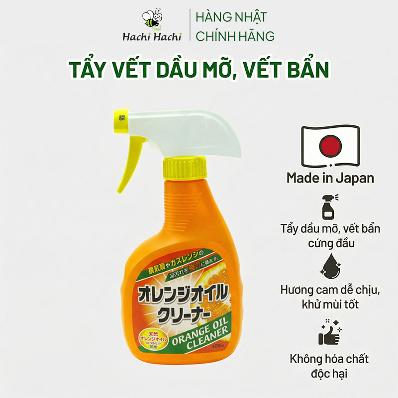 Dung dịch tẩy dầu mỡ, vết bẩn cứng đầu Tipo's Yuwa hương cam 400ml thương hiệu YUWA