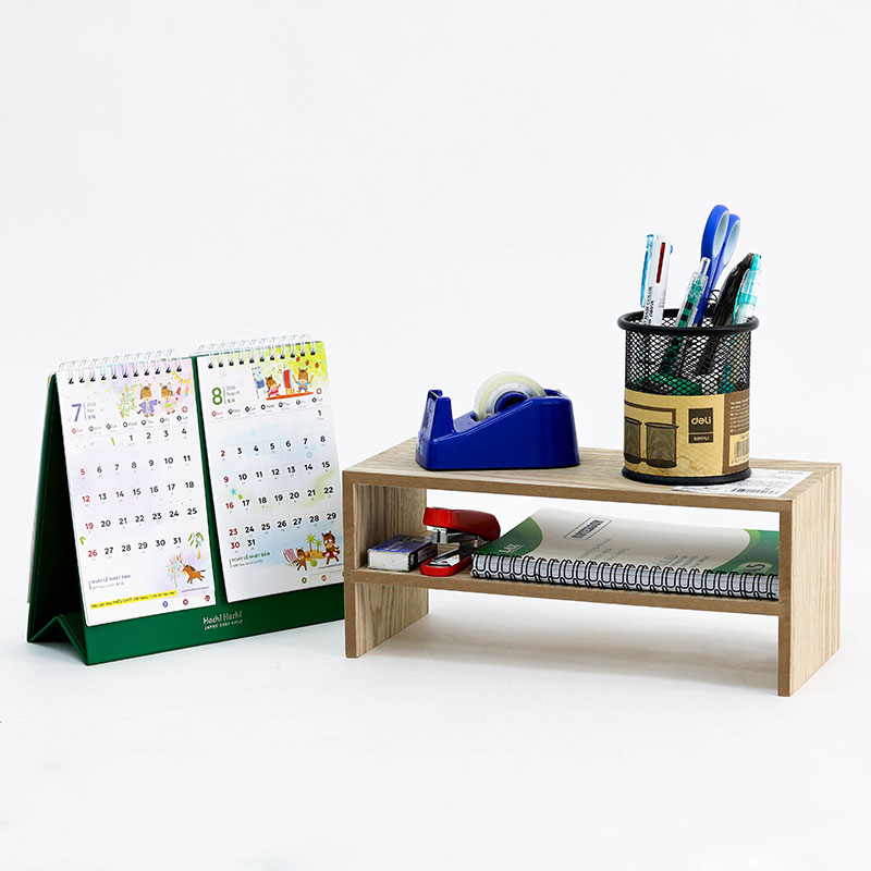 Kệ gỗ nhỏ để văn phòng phẩm, vật dụng 2 tầng 30x13.5cm thương hiệu WATTS