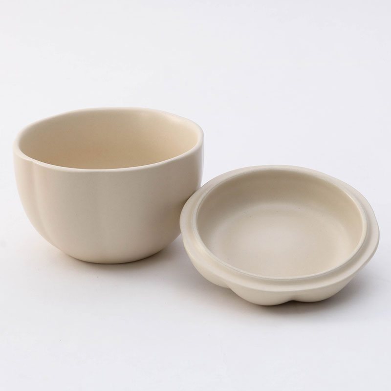 Chén bát gốm có nắp 10cm (Hình bí đỏ trắng), dùng được lò vi sóng thương hiệu WATTS