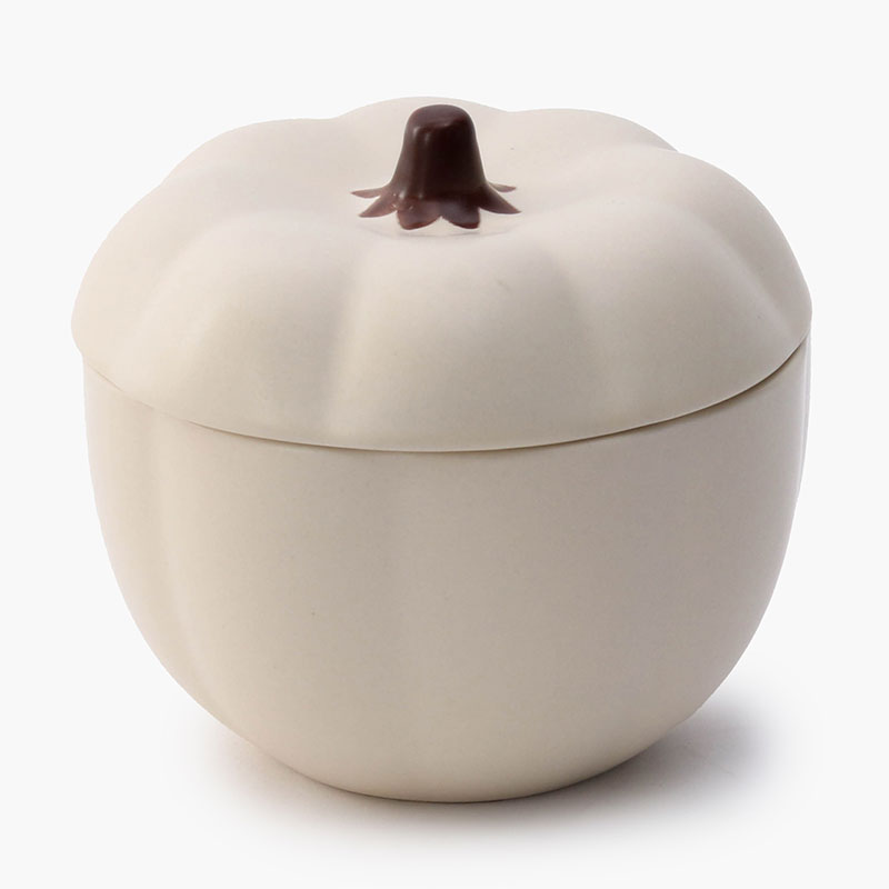 Chén bát gốm có nắp 10cm (Hình bí đỏ trắng), dùng được lò vi sóng