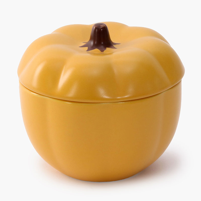 Chén bát gốm có nắp 10cm (Hình bí đỏ vàng), dùng được lò vi sóng