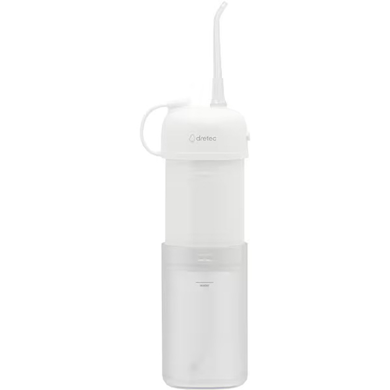 Tăm nước 3 chế độ gấp gọn sạc USB Type C Dretec Jetclean Smart FS-103WT 150ml (Trắng), Kèm 2 đầu vòi thương hiệu DRETEC
