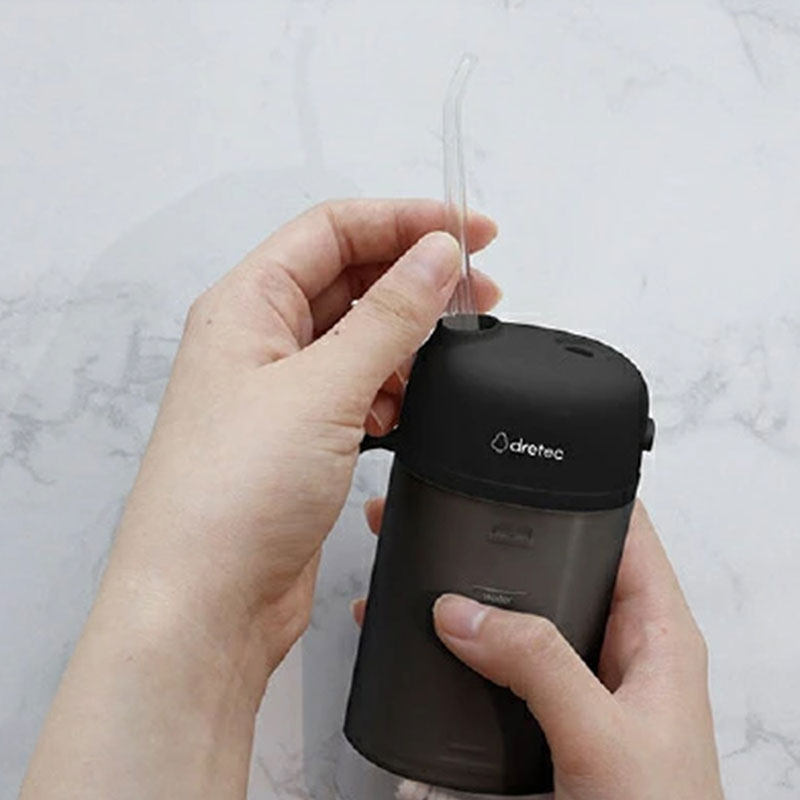 Tăm nước 3 chế độ gấp gọn sạc USB Type C Dretec Jetclean Smart  FS-103BK 150ml (Đen) thương hiệu DRETEC