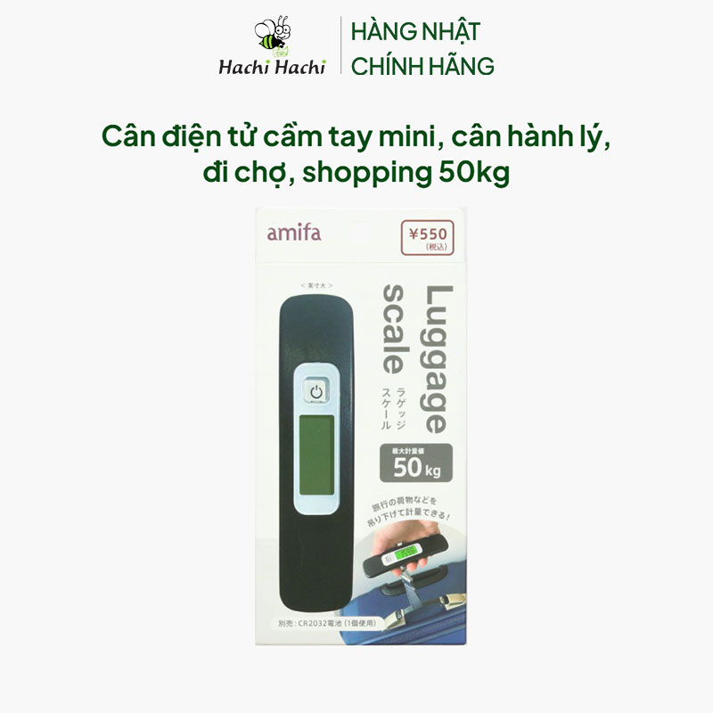 Cân điện tử cầm tay mini, cân hành lý, đi chợ, shopping 50kg thương hiệu AMIFA