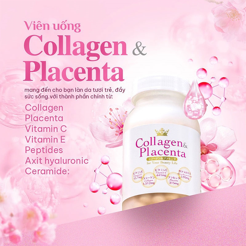 TPBVSK: Viên uống Collagen Placenta 270 viên (Chống lão hóa, da sáng mịn) thương hiệu JPANWELL