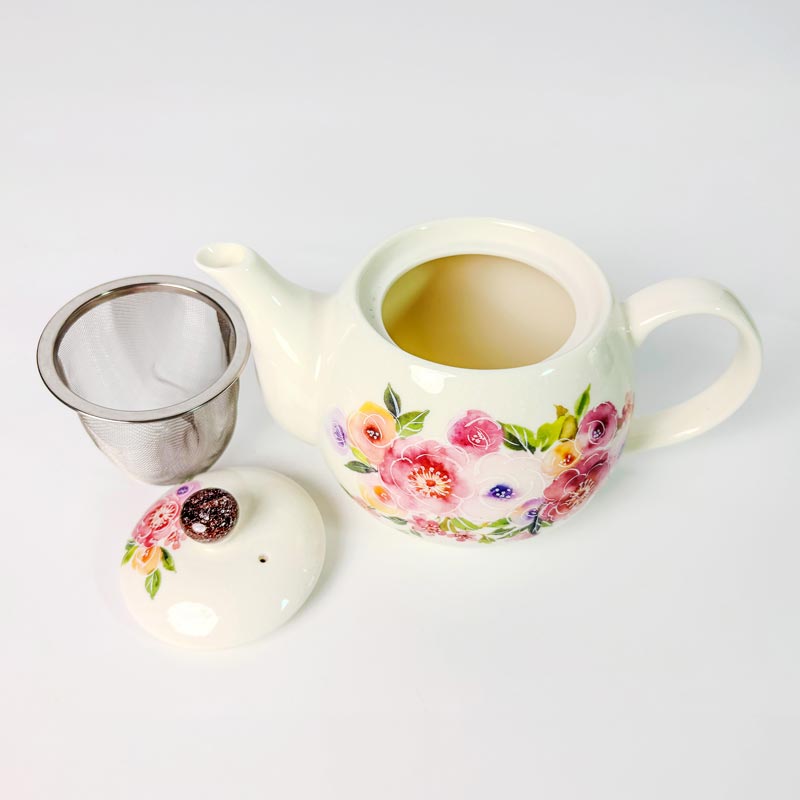 Bộ bình, ly gốm Nhật Bản, bộ bình trà (Hoa xuân) thương hiệu 