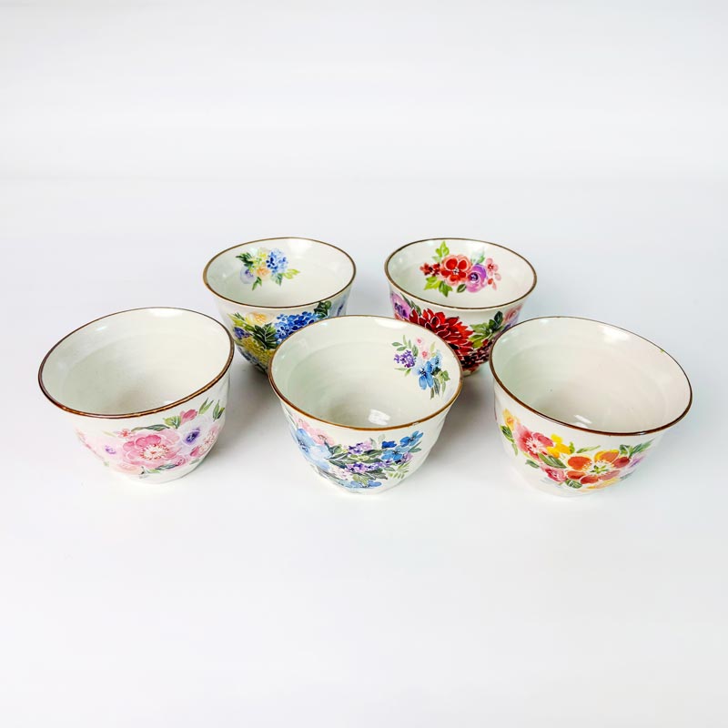 Bộ bình, ly gốm Nhật Bản, bộ bình trà (Hoa xuân) thương hiệu 