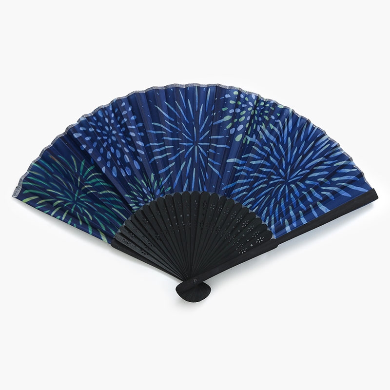 Quạt xếp cầm tay 21cm họa tiết pháo hoa thương hiệu TAKEDA
