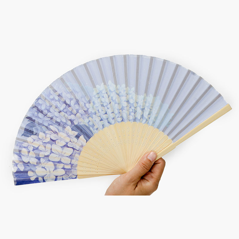 Quạt xếp 21cm hoa cẩm tú cầu (Nhiều mẫu)-Giao mẫu ngẫu nhiên thương hiệu TAKEDA