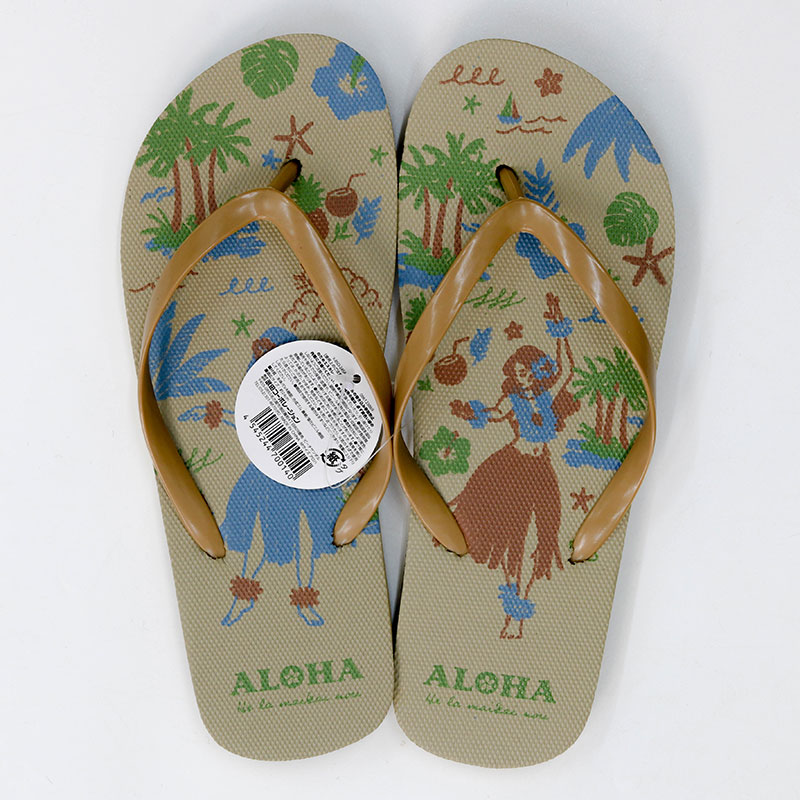 Dép tông, Dép kẹp xỏ ngón họa tiết Aloha 24cm (Nhiều mẫu)-Giao mẫu ngẫu nhiên thương hiệu TAKEDA